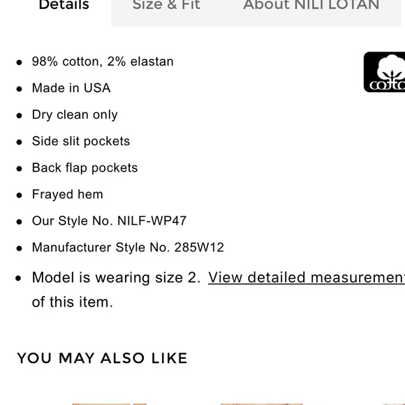 Nili Lotan Jenna Slim Cotton Pant in White/Eggshell Size 0 - Picture 4 of 12